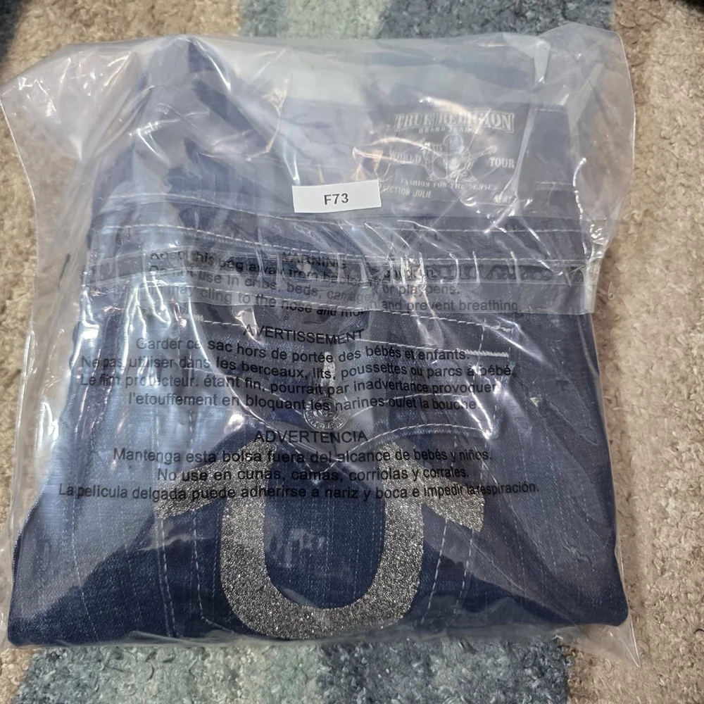 True Religion Julie Slim Fit Jeans Women’s 30 Dark Wash Rhinestone Horseshoe USA